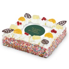 Whipped cream photo cake festive (12 people)